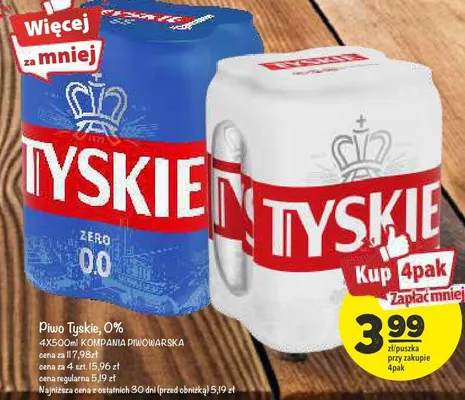 Piwo Tyskie 0% promocja w Arhelan