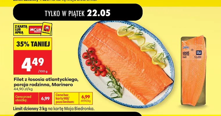 Filet z łososia atlantyckiego porcja rodzinna Marinero promocja w Biedronka