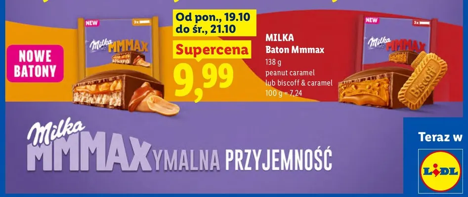 Baton Mmmax peanut caramel Milka promocja w Lidl