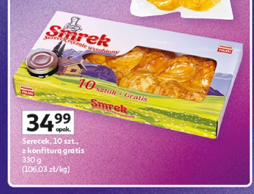 Serecek Smrek 10-pak z konfiturą gratis promocja w Auchan