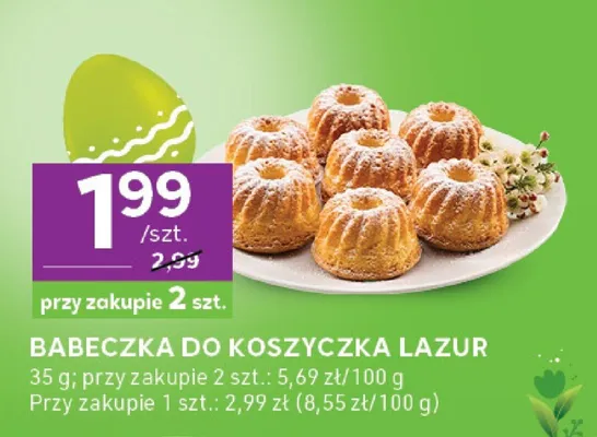 Babeczka do koszyczka Lazur promocja w Stokrotka