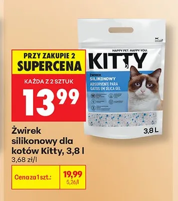 Żwirek silikonowy dla kotów Kitty promocja w Biedronka