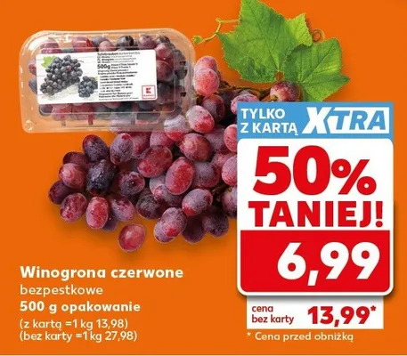 Winogrona czerwone bezpestkowe promocja w Kaufland