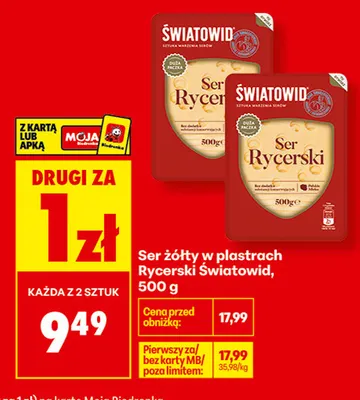 Ser żółty w plastrach Rycerski Światowid promocja w Biedronka