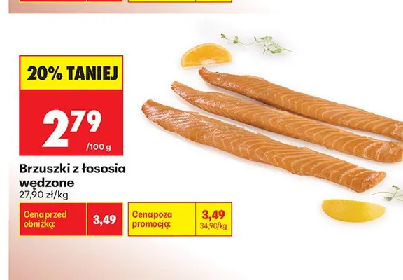 Brzuszki z łososia wędzone promocja w Biedronka