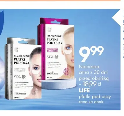 Kolagenowe płatki pod oczy Life promocja w Super-Pharm