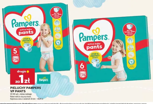 Pieluchomajtki Pampers Active Baby Pants rozmiar 5 promocja w Stokrotka