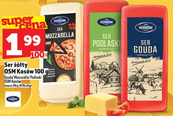 Ser żółty Mozzarella OSM Kosów promocja w TOPAZ