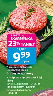 Burger wieprzowy z mięsa rasy puławskiej promocja w Auchan