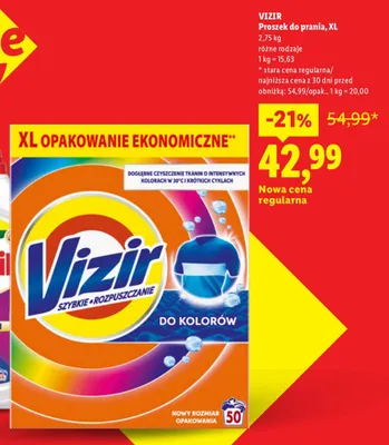 Proszek do prania Vizir XL Do Kolorów promocja w Lidl