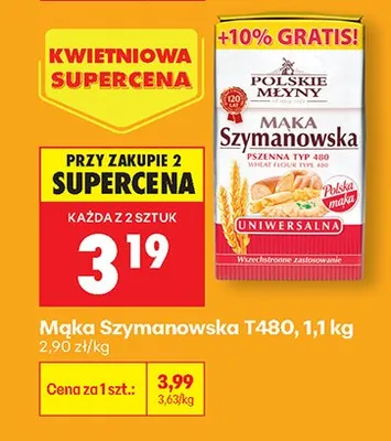 Mąka Szymanowska T480 promocja w Biedronka