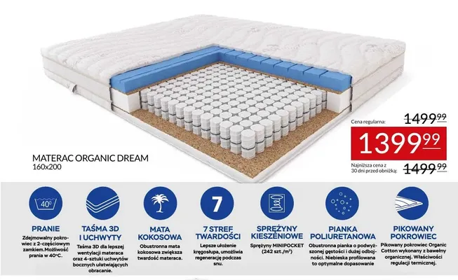 Materac Organic Dream promocja w Abra Meble