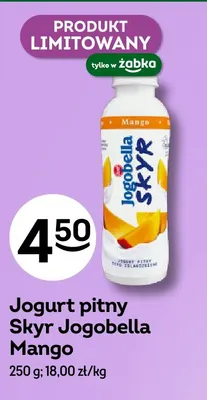 Jogurt pitny Skyr Jogobella Mango promocja w Żabka