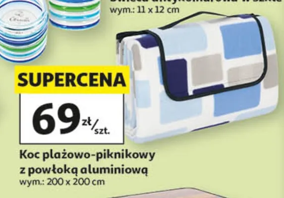 Koc plażowo-piknikowy z powłoką aluminiową 200x200cm promocja w Auchan