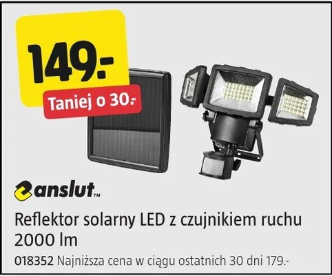 Reflektor solarny LED z czujnikiem ruchu 2000 lm promocja w Jula