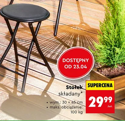 Stołek składany 30x45cm promocja w Biedronka