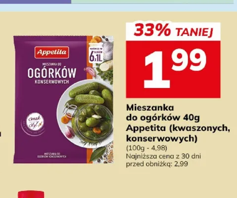 Mieszanka do ogórków konserwowych Appetita promocja w Hitpol