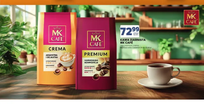 Kawa ziarnista MK CAFÉ premium promocja w Stokrotka