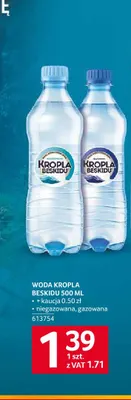 Woda niegazowana Kropla Beskidu promocja w Selgros