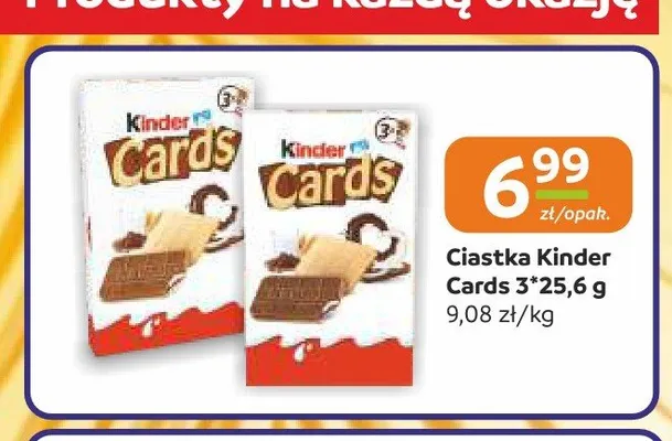 Ciastka Kinder Cards 3-pak promocja w Społem Częstochowa