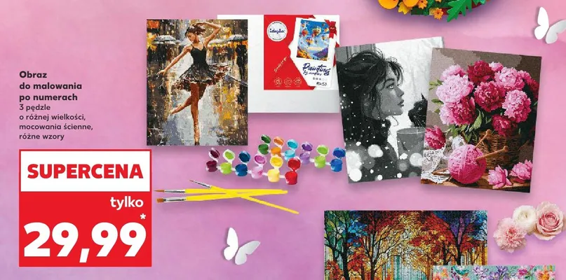 Obraz do malowania po numerach 3 pędzle różne wzory promocja w Kaufland