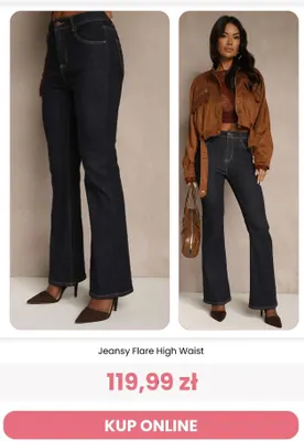 Jeansy Flare High Waist Renee promocja w Renee