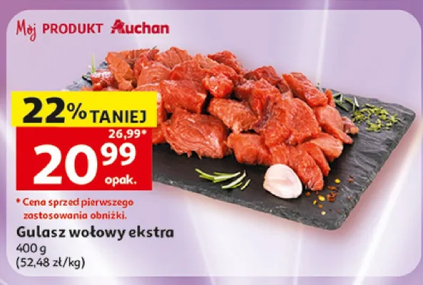 Gulasz wołowy ekstra Auchan promocja w Auchan