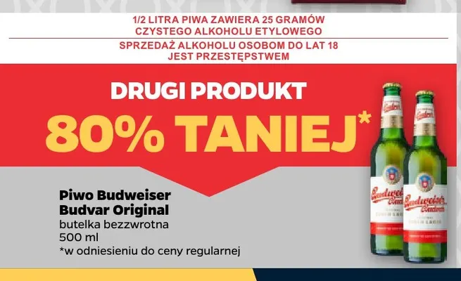 Piwo Budweiser Budvar Original promocja w Netto