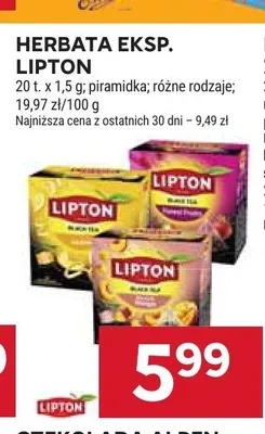 Herbata ekspresowa Lipton promocja w Stokrotka