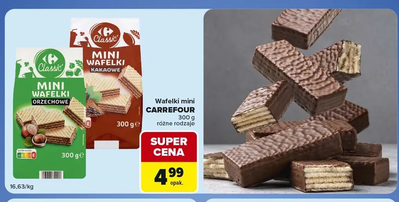 Wafelki mini orzechowe Carrefour promocja w Carrefour Express