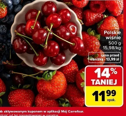 Wiśnie polskie promocja w Carrefour Market