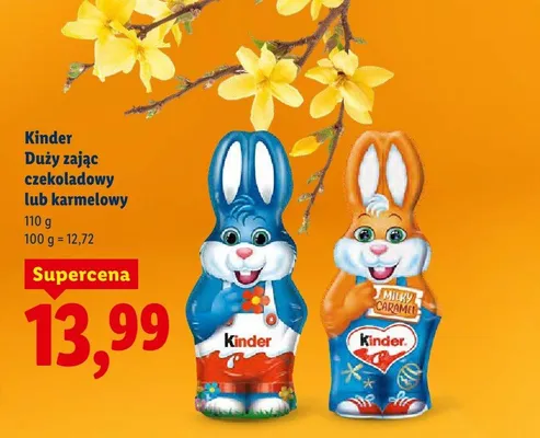 Duży zając czekoladowy lub karmelowy promocja w Lidl
