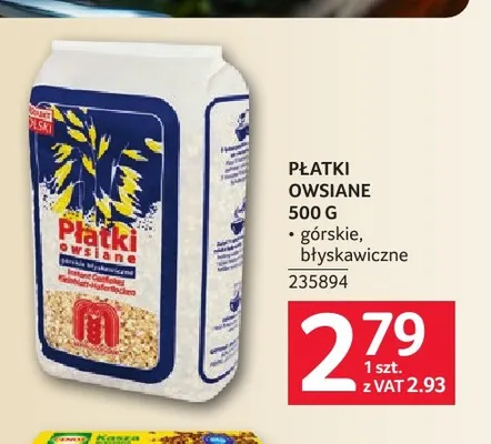 Płatki owsiane górskie błyskawiczne Melvit promocja w Selgros