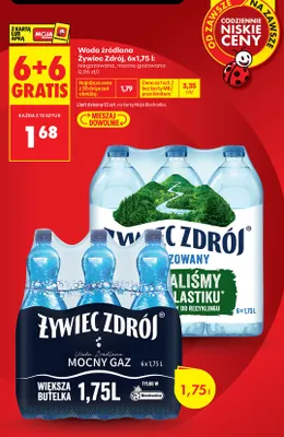 Woda źródlana gazowana mocno Żywiec Zdrój promocja w Biedronka
