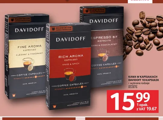 Kawa w kapsułkach Davidoff Rich Aroma promocja w Selgros