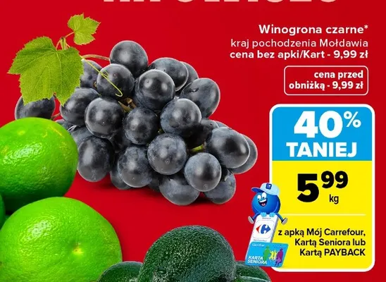 Winogrona czarne promocja w Carrefour Market