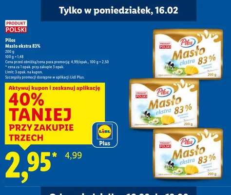 Masło ekstra 83% promocja w Lidl