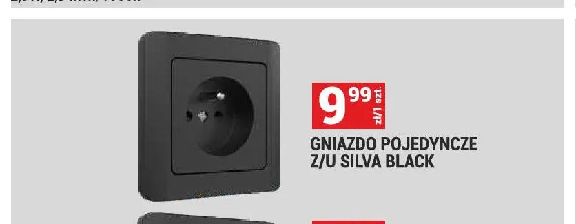 Gniazdo pojedyncze z/u Silva Black promocja w Merkury Market