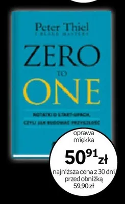 Książka Zero to One Peter Thiel oprawa miękka promocja w Empik