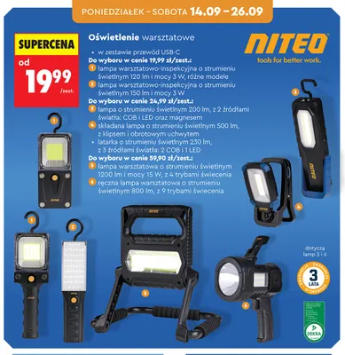 Latarka 230lm Niteo promocja w Biedronka