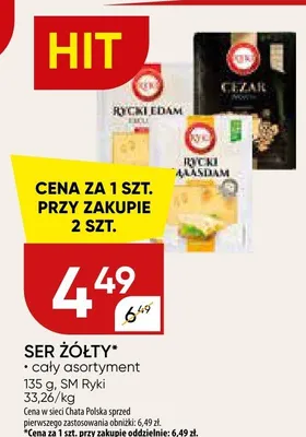 Ser żółty Cezar promocja w Chata Polska