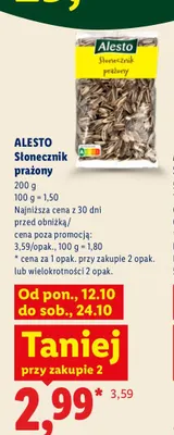 Słonecznik prażony Alesto promocja w Lidl