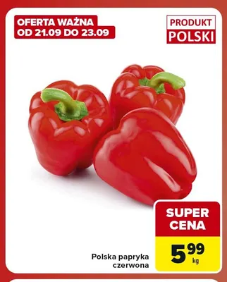 Papryka czerwona polska promocja w Carrefour Market