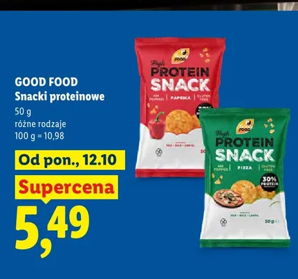 Snacki proteinowe pizza Good Food promocja w Lidl