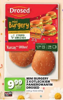 Mini burgery z kotlecikiem panierowanym Drosed promocja w Stokrotka