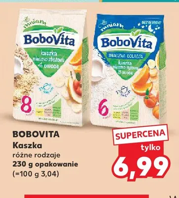 Kaszka mleczno-zbożowa 4 owoce BoboVita promocja w Kaufland