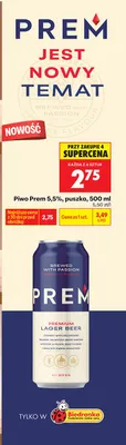 Piwo Prem Premium Lager 5,5% promocja w Biedronka