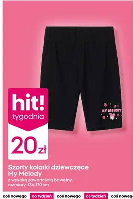 Szorty kolarki dziewczęce My Melody z wysoką zawartością bawełny promocja w Pepco