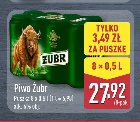 Piwo Żubr 8-pak promocja w Aldi