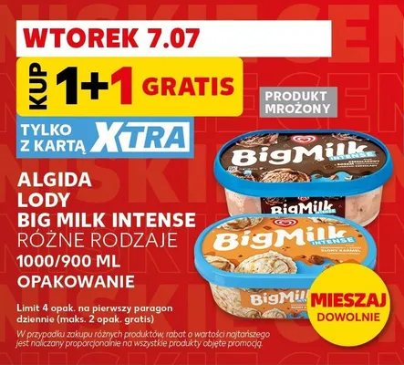 Lody Algida Big Milk Intense Czekolada promocja w Kaufland